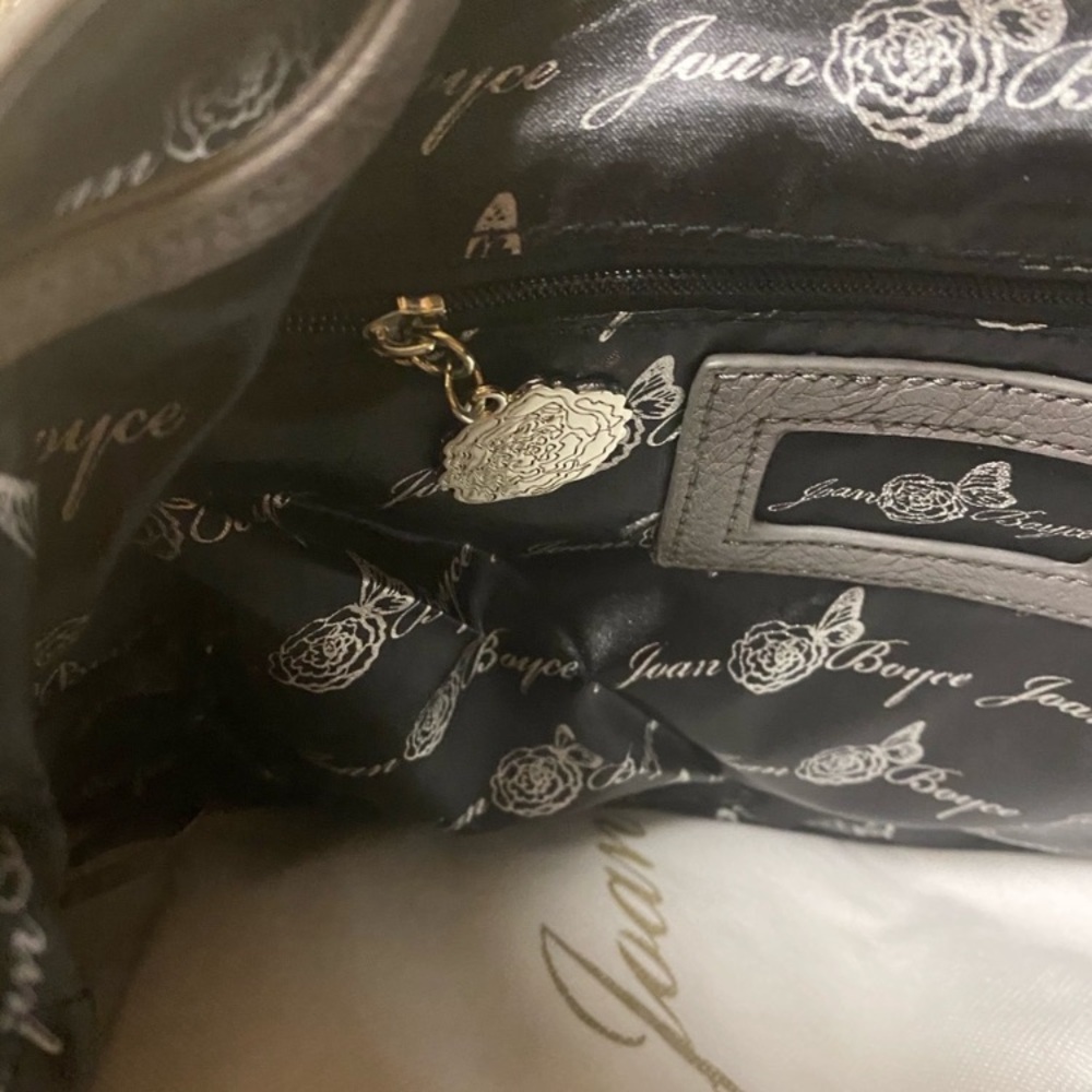 SALE 🦋 Gray Color Sharif Joan Boyce Purse Shoulder Bag With Purse Bag NWOT - Picture 8 of 13